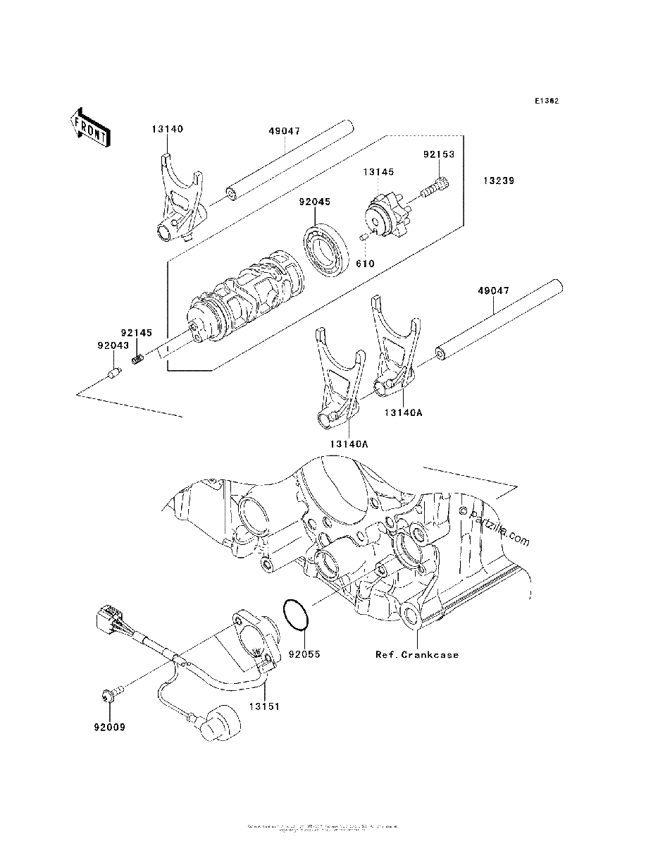 Diagrama de GEAR CHANGE DRUM SHIFT FORK S