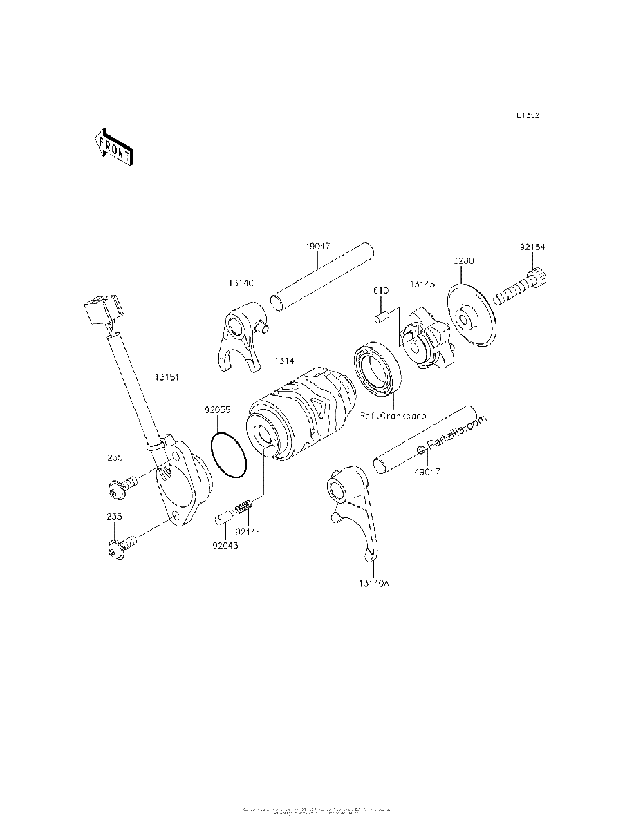 Diagrama de GEAR CHANGE DRUM SHIFT FORK S