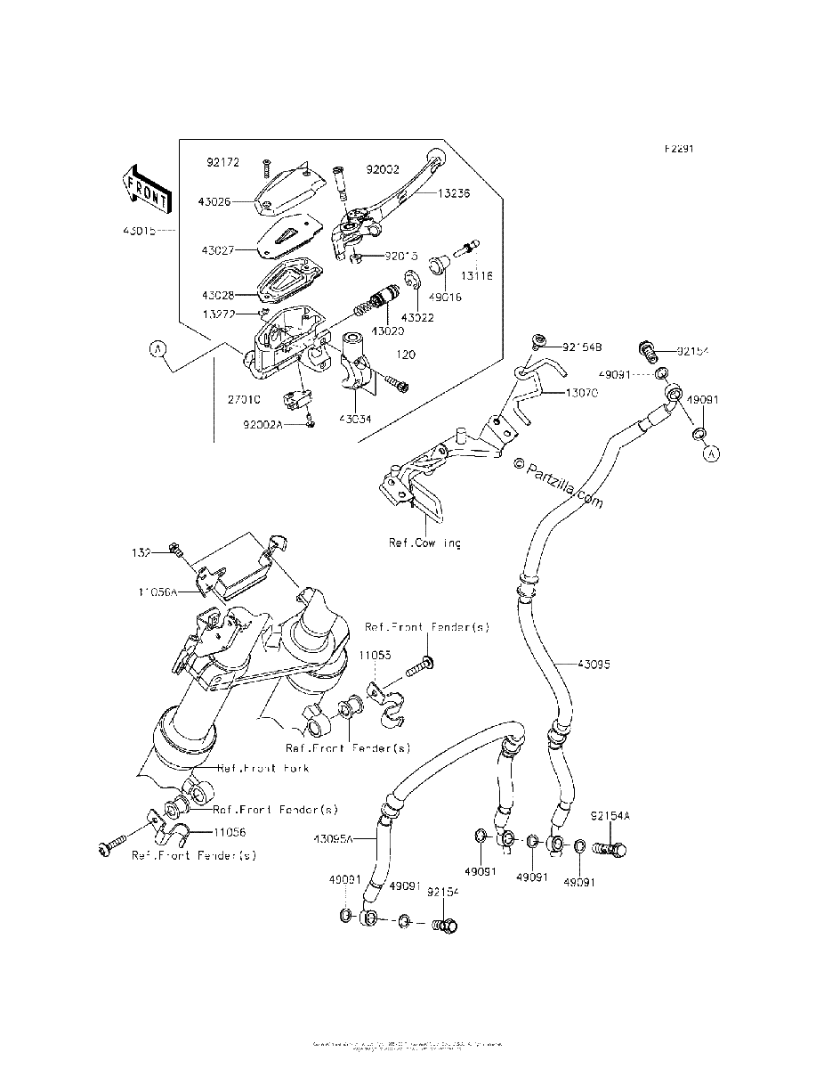Diagrama de FRONT MASTER CYLINDER