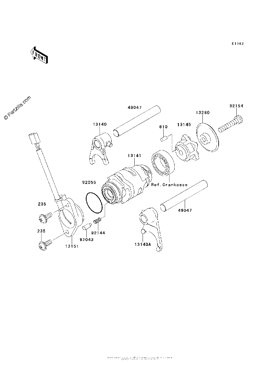 Diagrama de GEAR CHANGE DRUM SHIFT FORK S