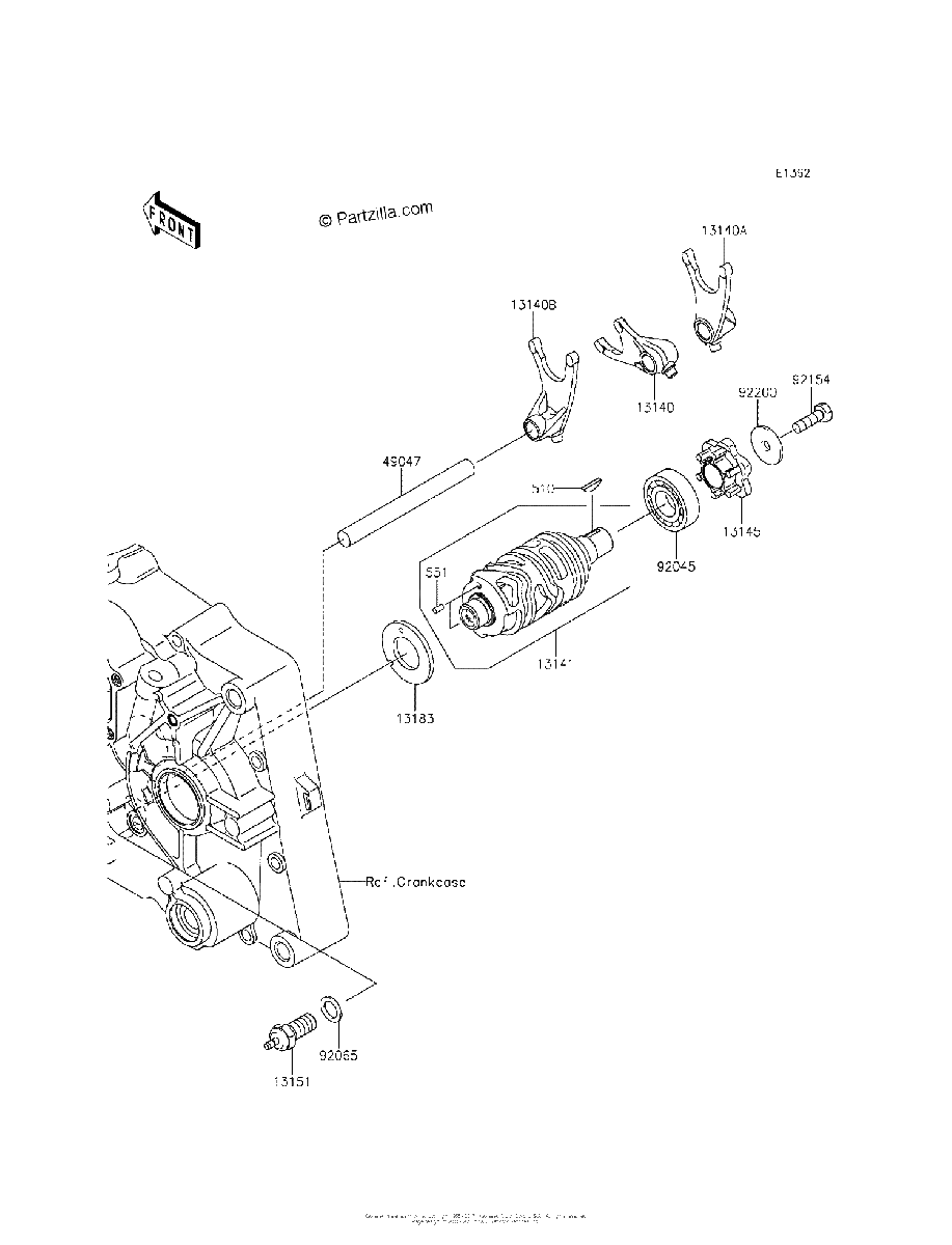 Diagrama de GEAR CHANGE DRUM SHIFT FORK S