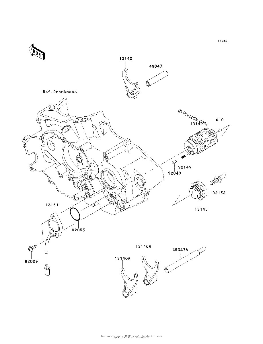 Diagrama de GEAR CHANGE DRUM SHIFT FORK S