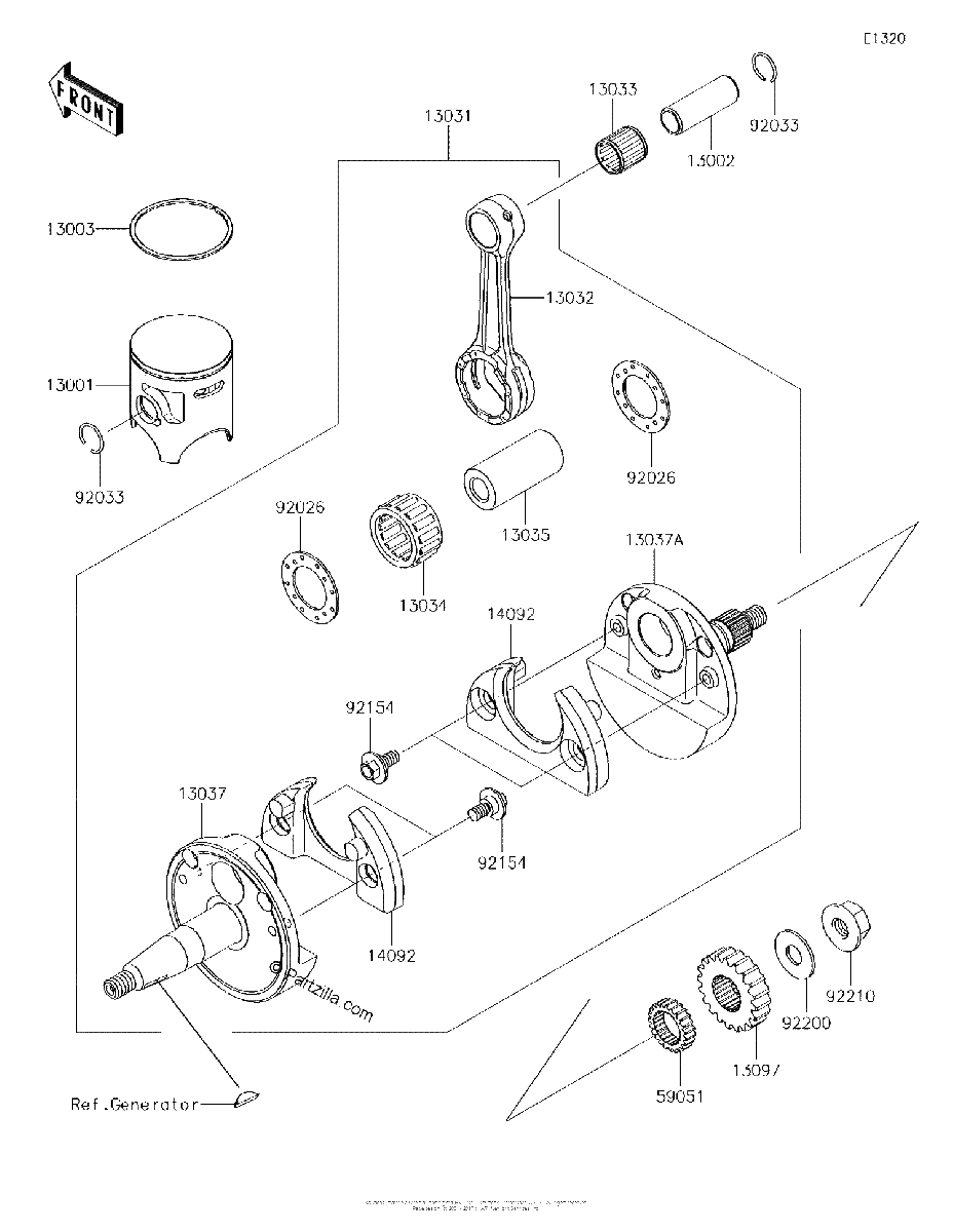 Diagrama de CRANKSHAFT PISTON S