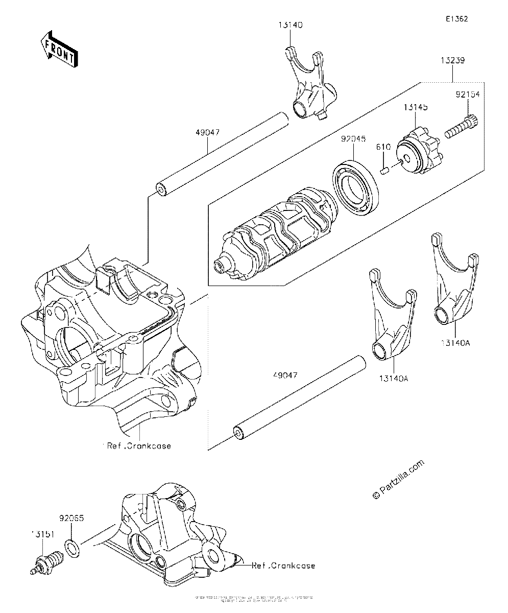 Diagrama de GEAR CHANGE DRUM SHIFT FORK S