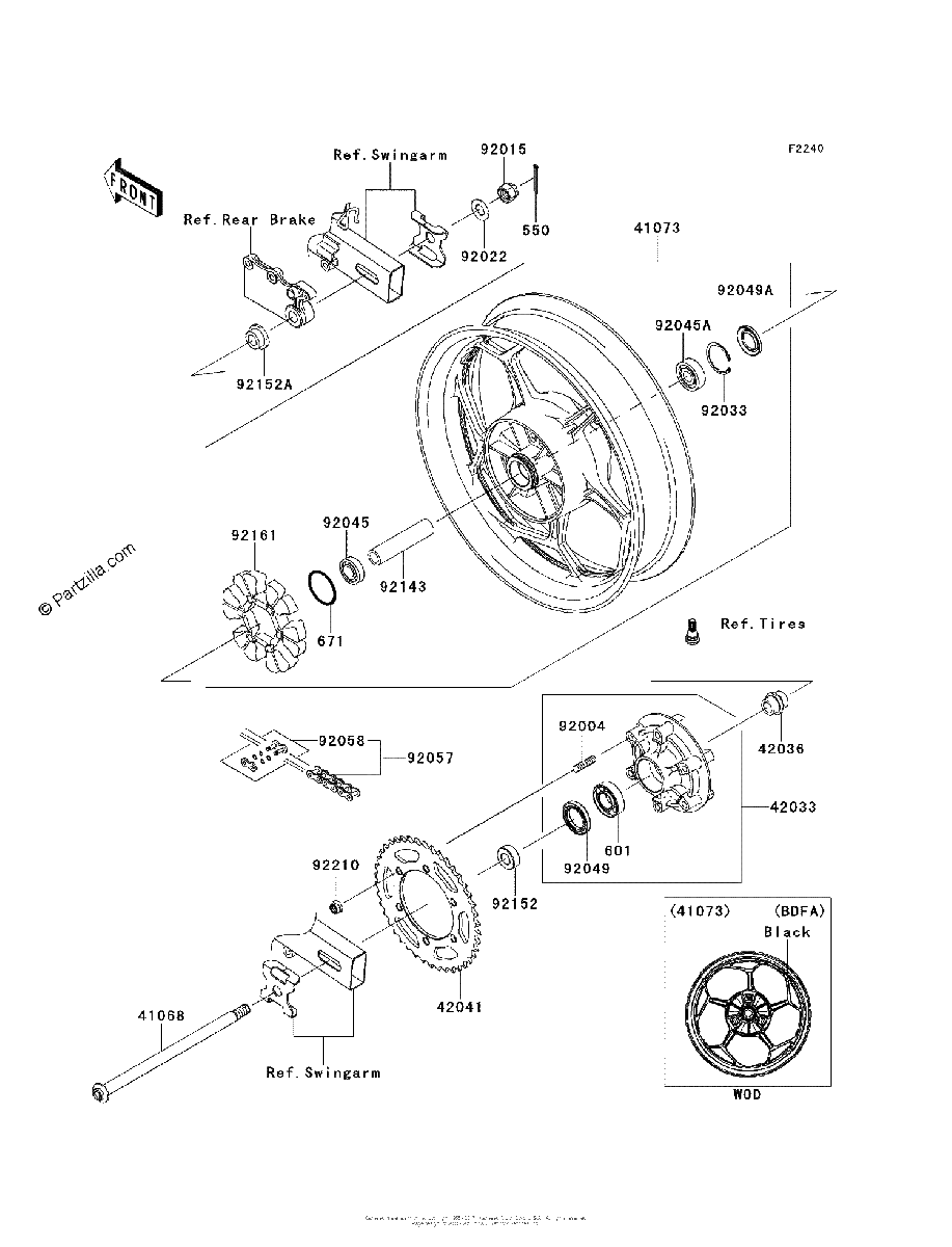 Diagrama de REAR WHEEL CHAIN BDF BEF