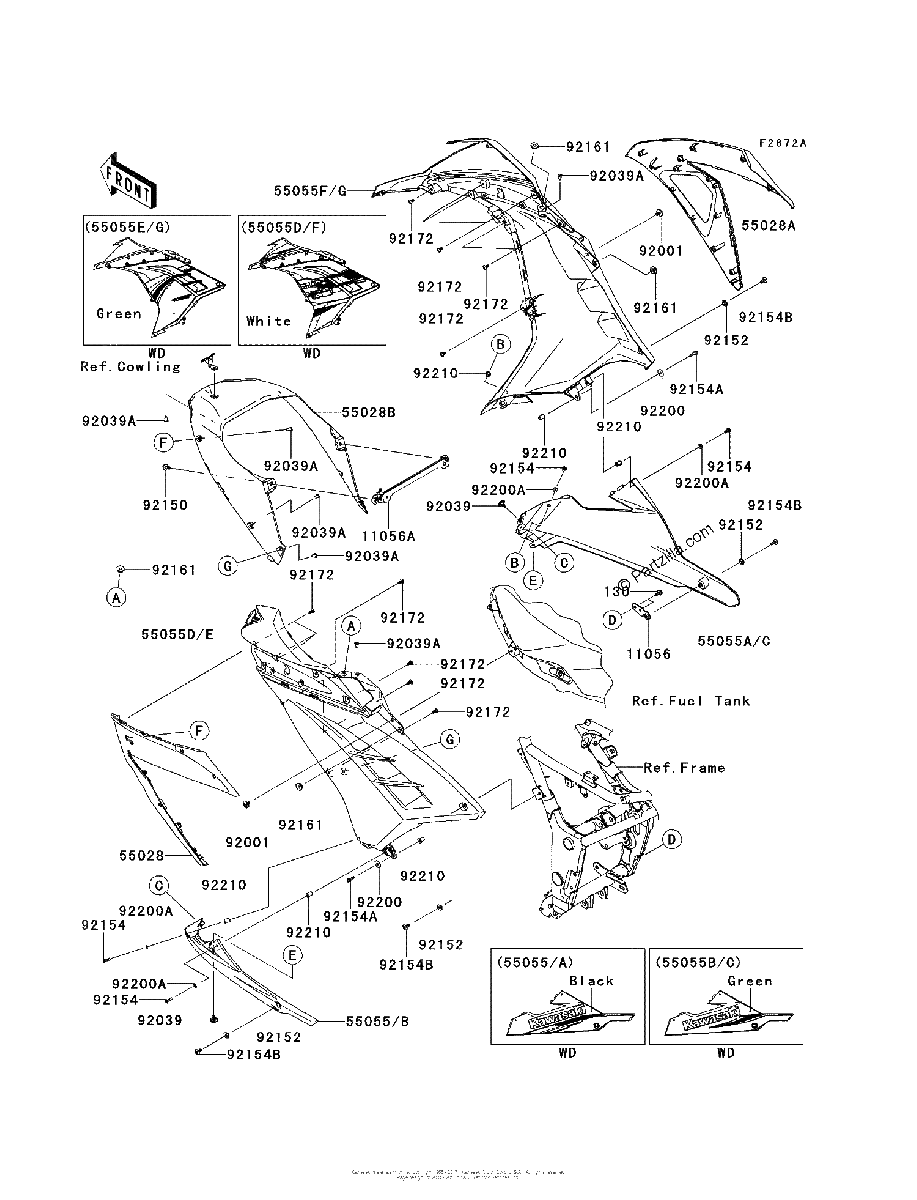 Diagrama de COWLING LOWERS BESA