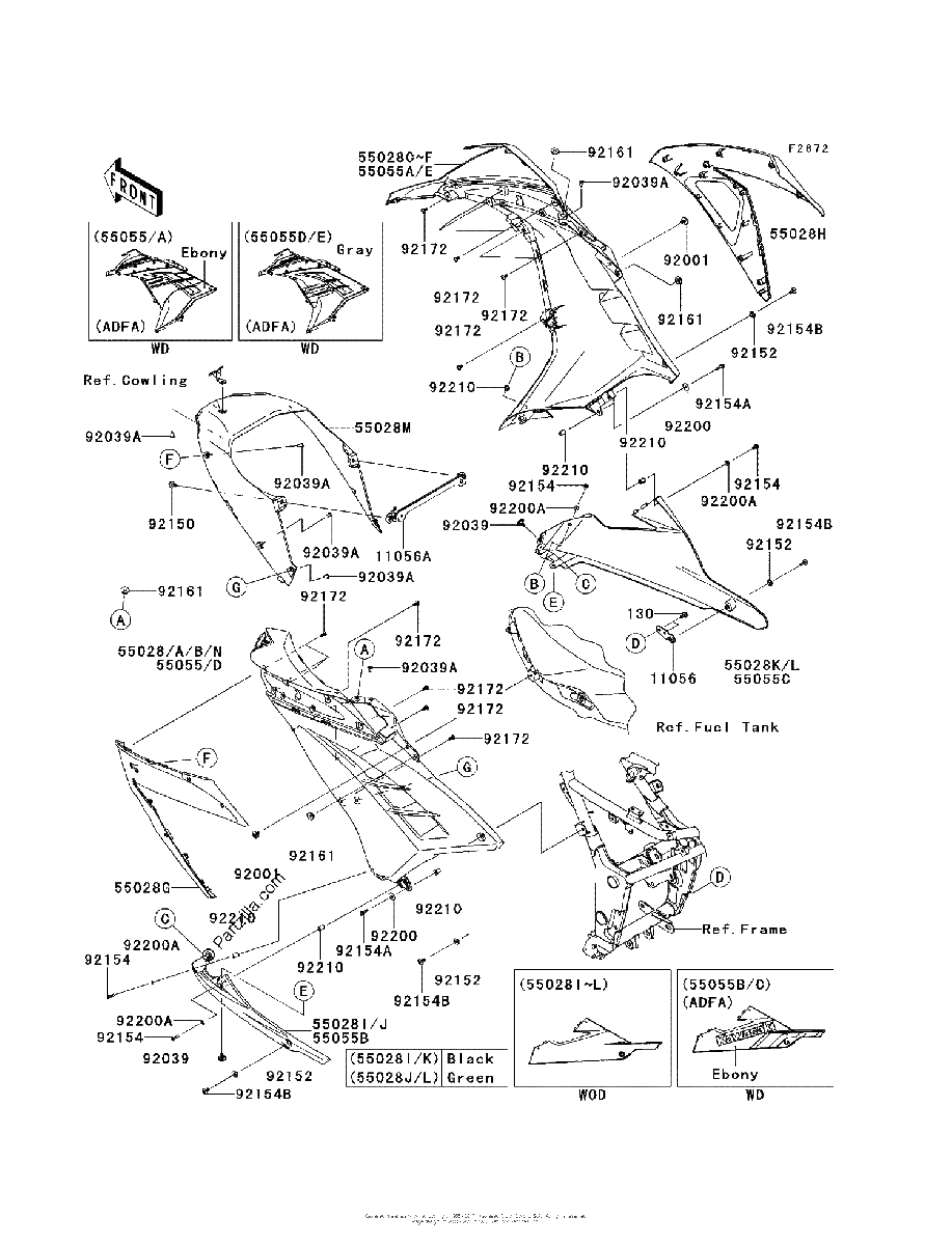 Diagrama de COWLING LOWERS ADF AEF