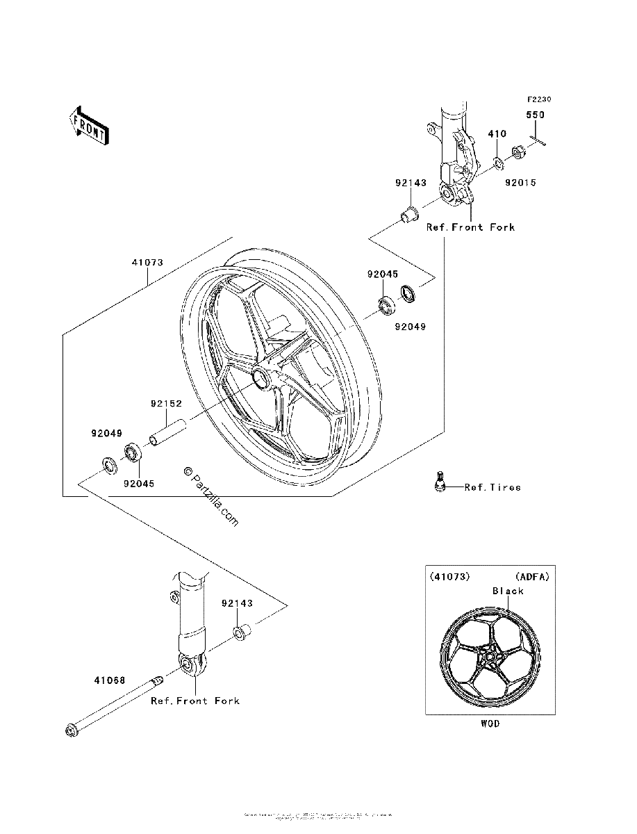Diagrama de FRONT WHEEL ADF AEF ADFA CN