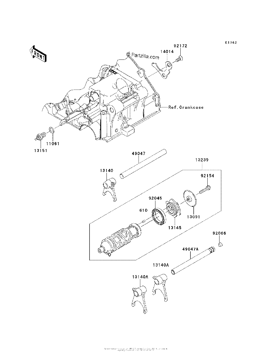 Diagrama de GEAR CHANGE DRUM SHIFT FORK S