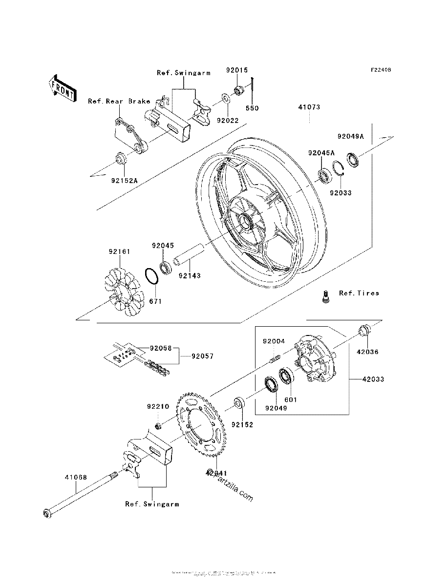 Diagrama de REAR WHEEL CHAIN AEF