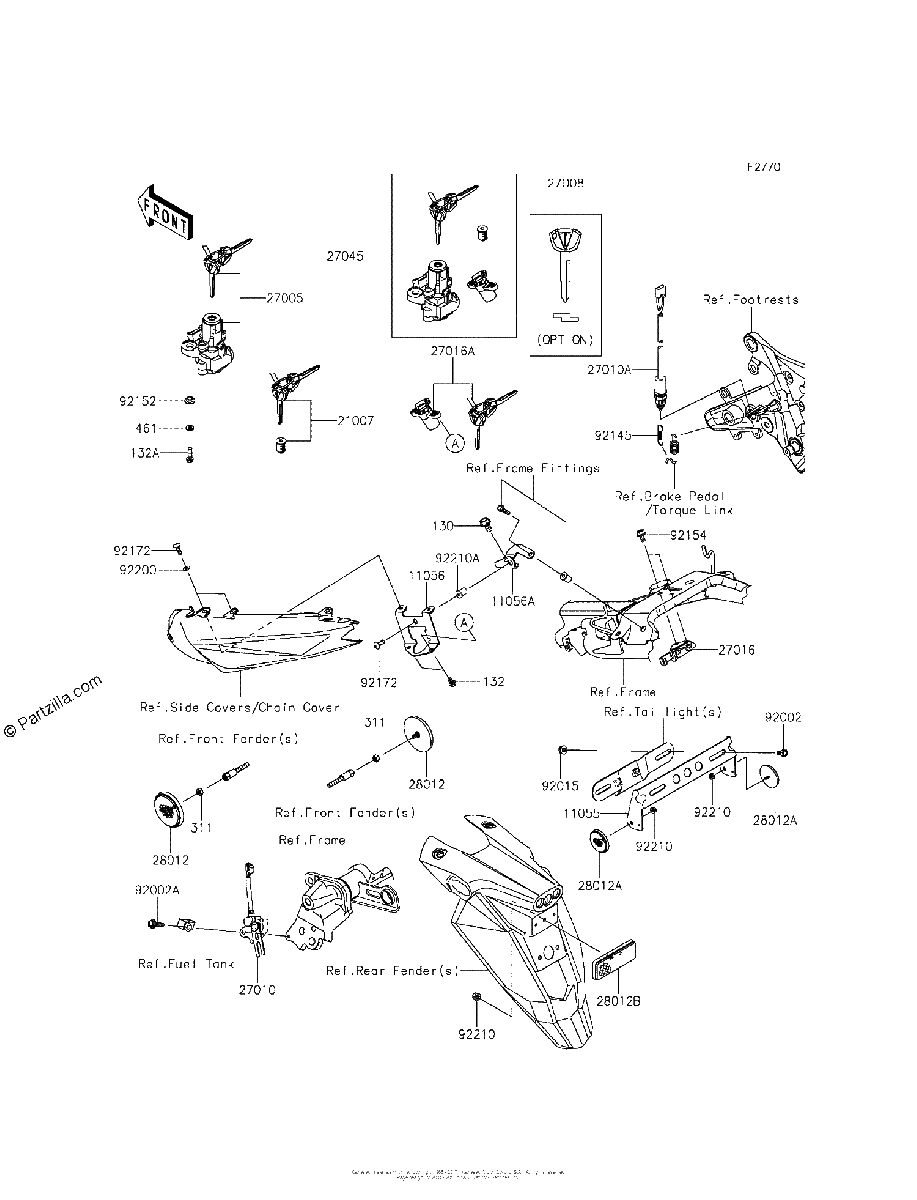 Diagrama de IGNITION SWITCH LOCKS REFLECTORS