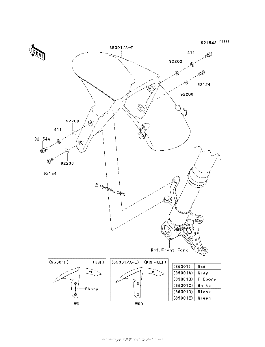 Diagrama de FRONT FENDER S
