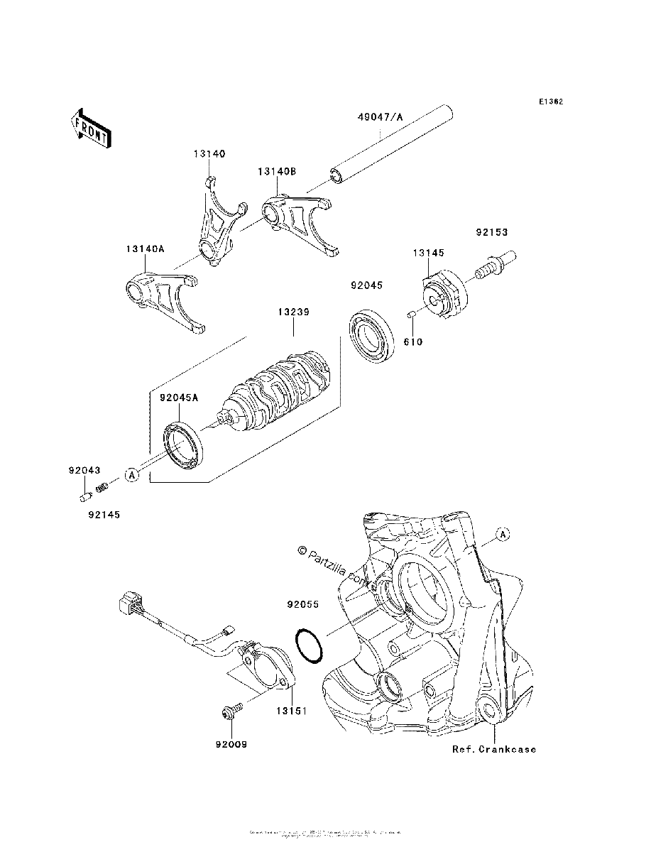 Diagrama de GEAR CHANGE DRUM SHIFT FORK S