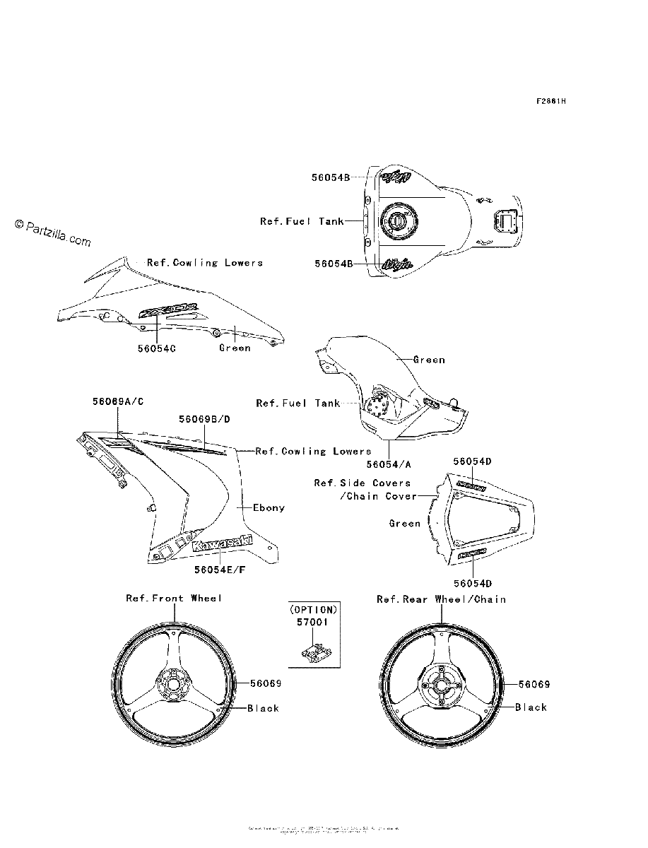Diagrama de DECALS GREEN JEF