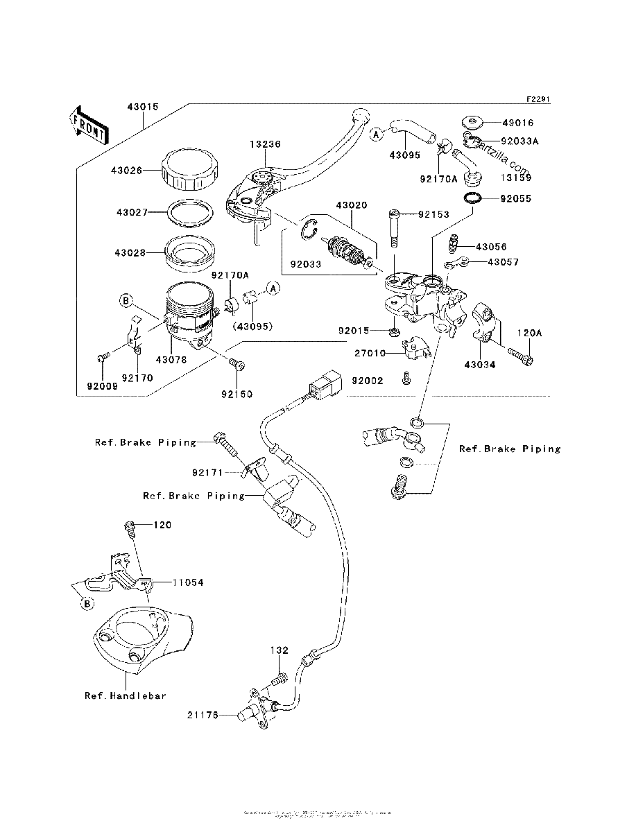 Diagrama de FRONT MASTER CYLINDER