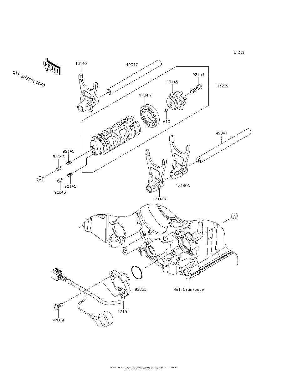 Diagrama de GEAR CHANGE DRUM SHIFT FORK S