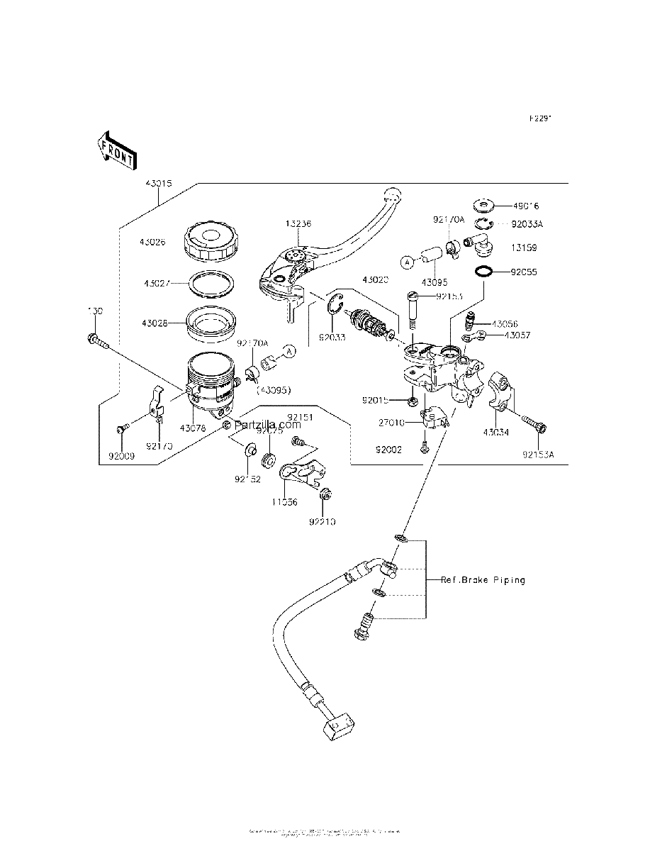 Diagrama de FRONT MASTER CYLINDER