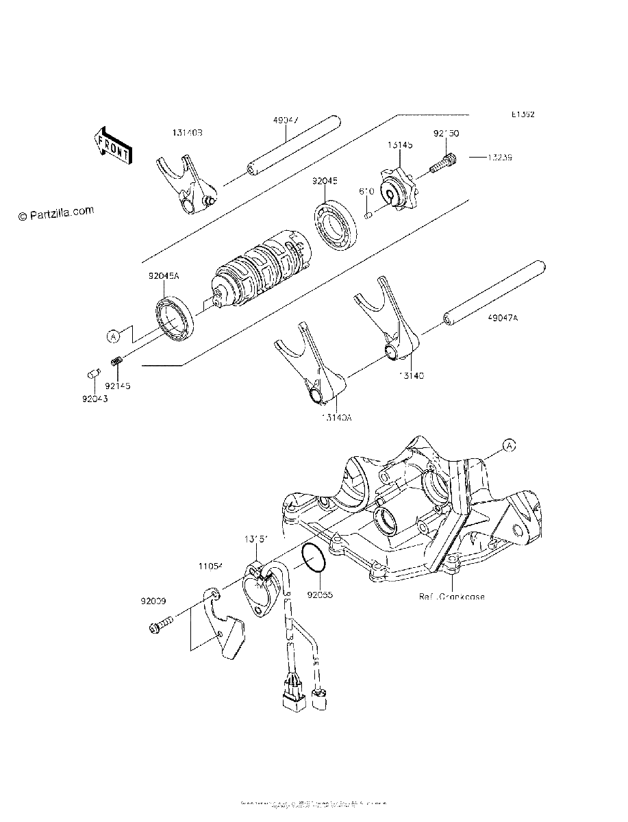 Diagrama de GEAR CHANGE DRUM SHIFT FORK S