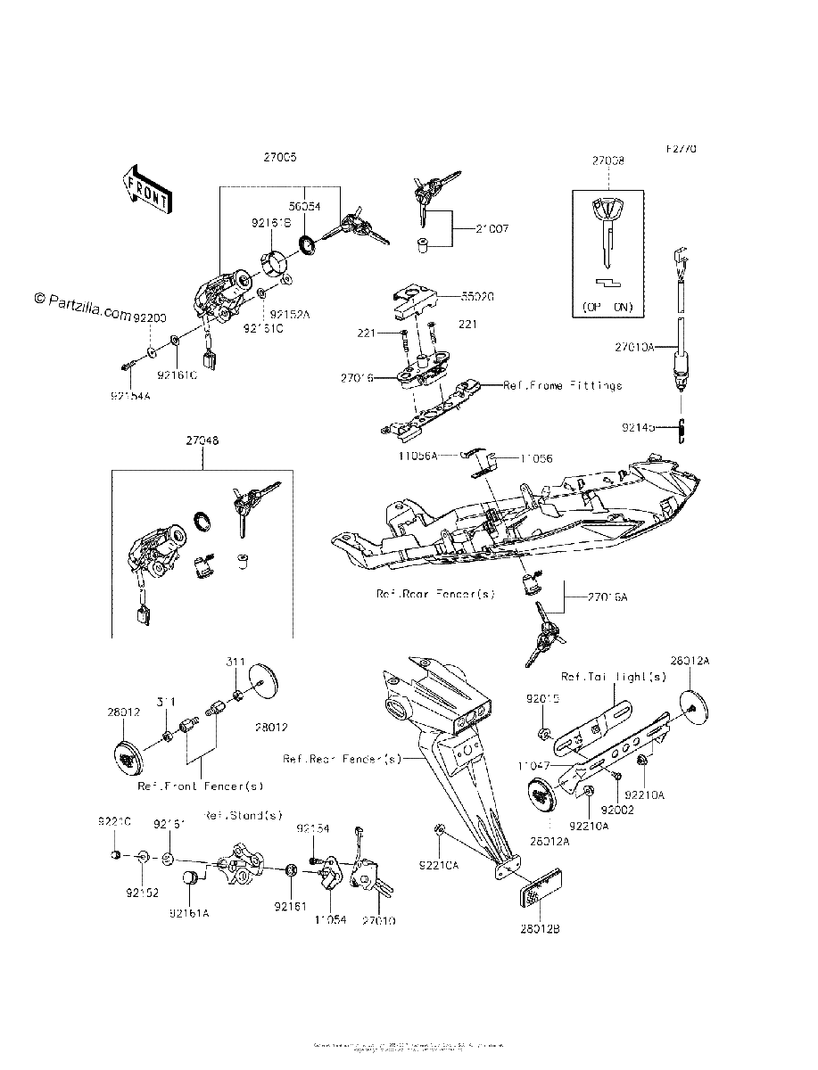 Diagrama de IGNITION SWITCH LOCKS REFLECTORS
