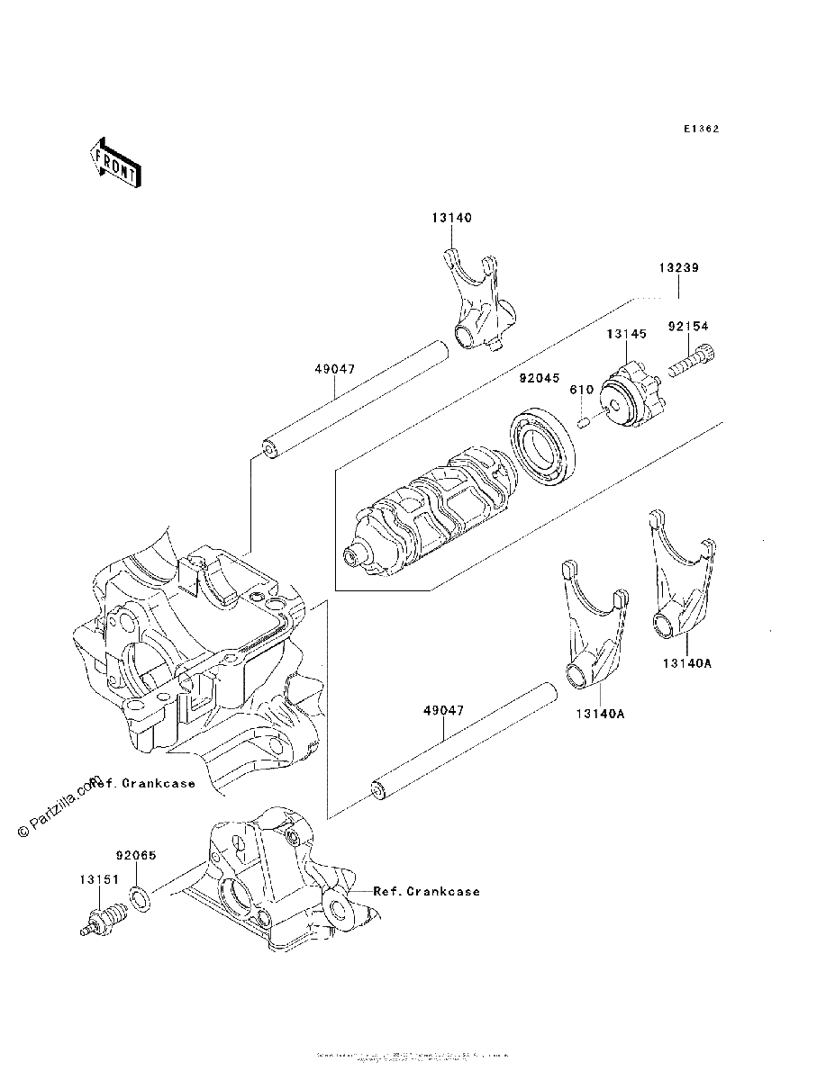 Diagrama de GEAR CHANGE DRUM SHIFT FORK S