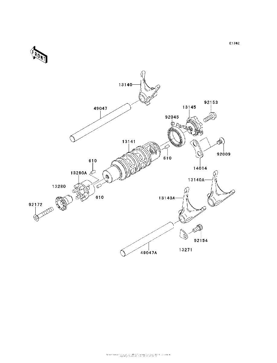 Diagrama de GEAR CHANGE DRUM SHIFT FORK S
