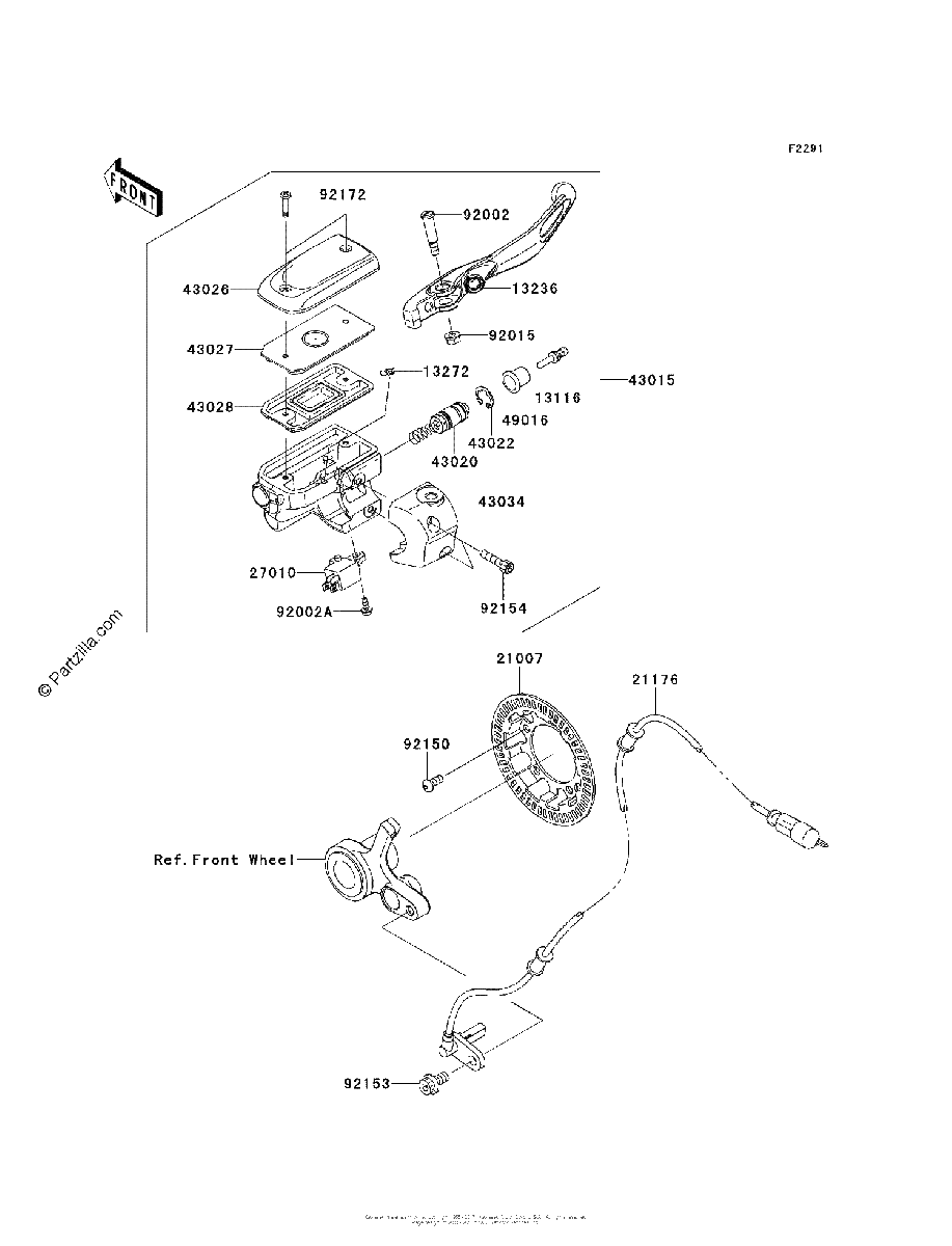 Diagrama de FRONT MASTER CYLINDER