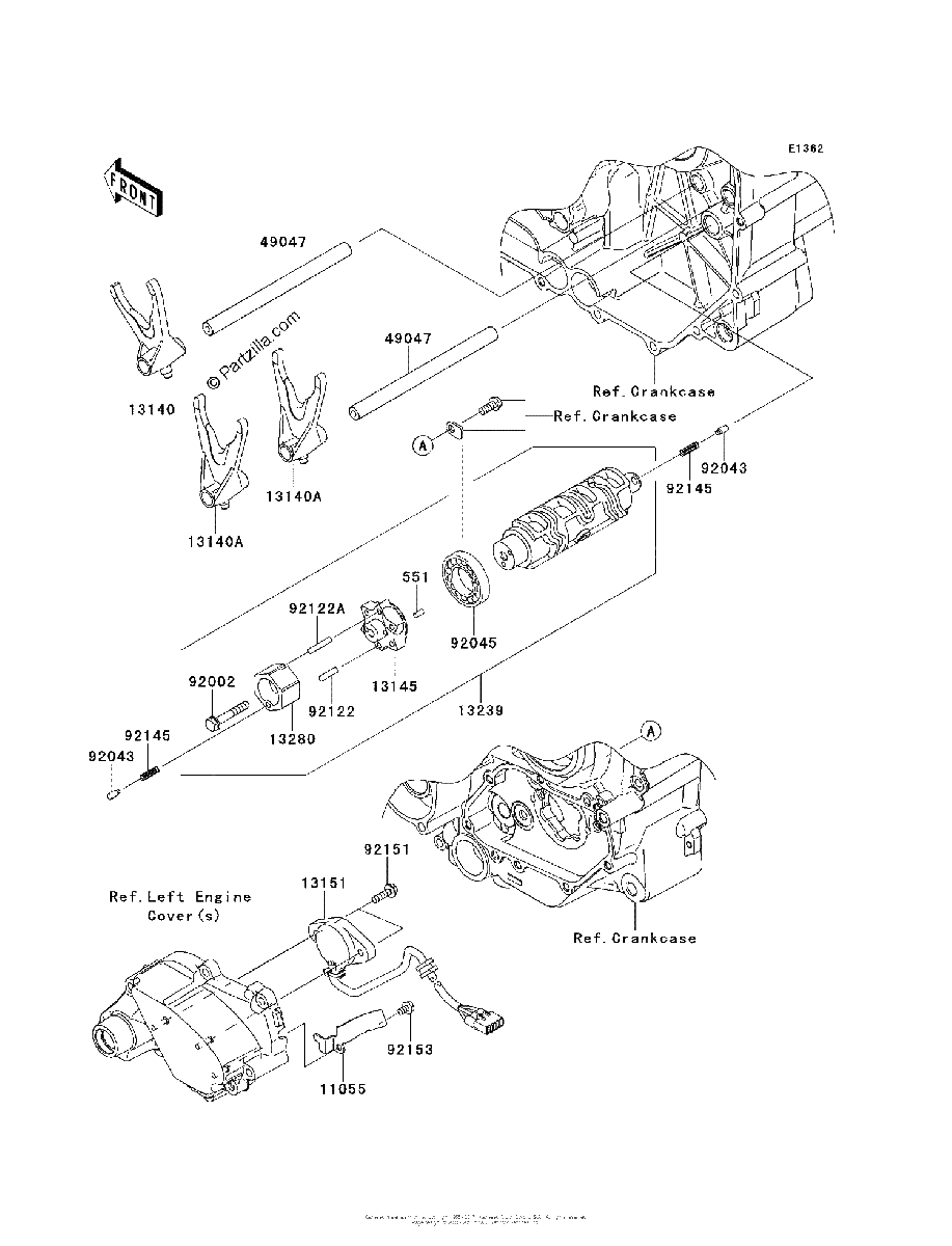 Diagrama de GEAR CHANGE DRUM SHIFT FORK S