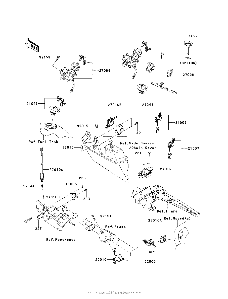 Diagrama de IGNITION SWITCH LOCKS REFLECTORS