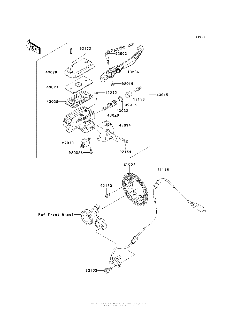 Diagrama de FRONT MASTER CYLINDER