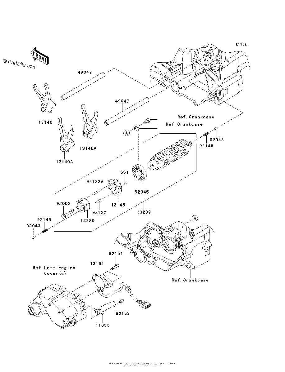 Diagrama de GEAR CHANGE DRUM SHIFT FORK S