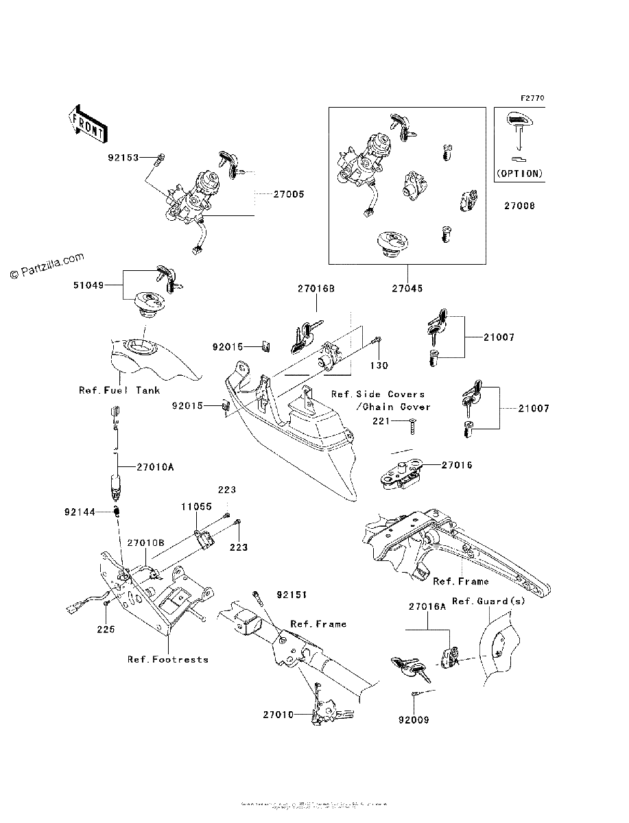 Diagrama de IGNITION SWITCH LOCKS REFLECTORS