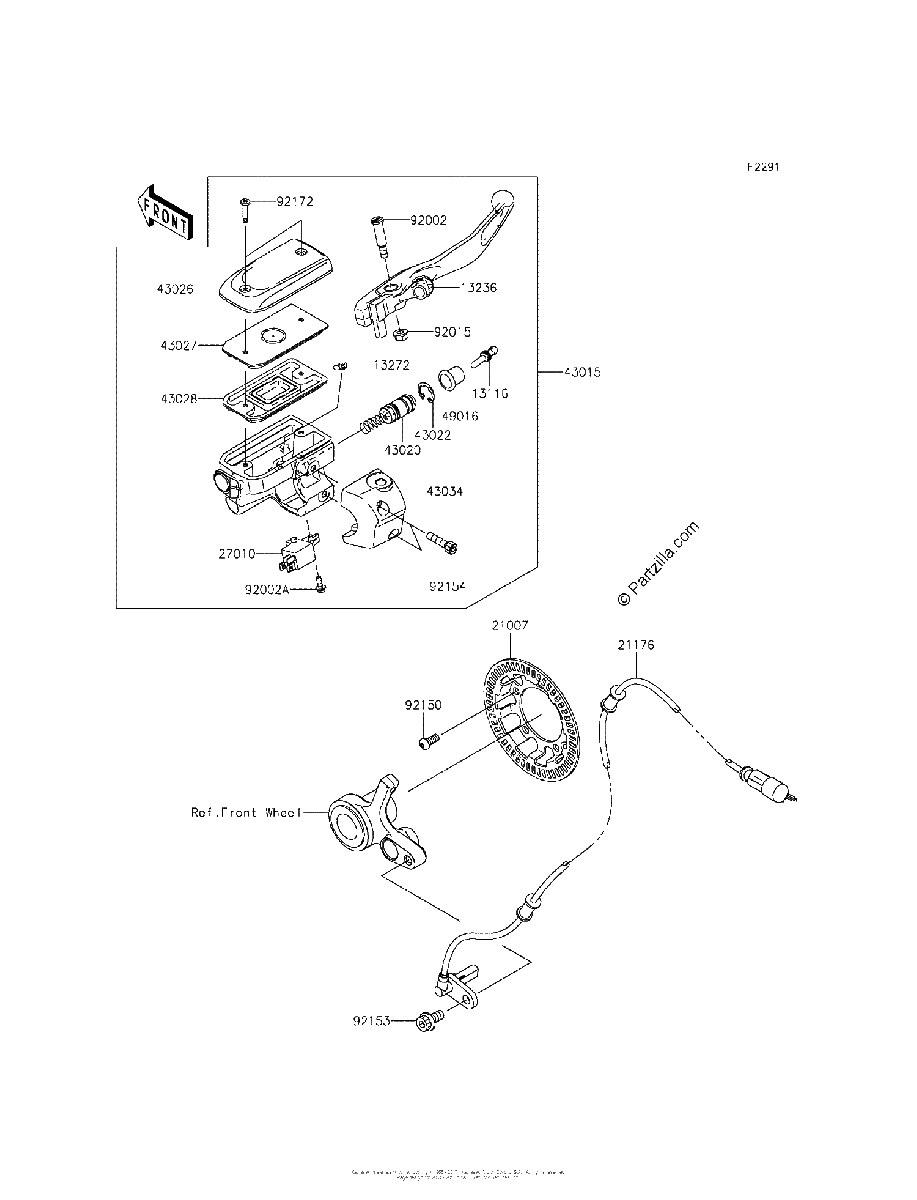 Diagrama de FRONT MASTER CYLINDER
