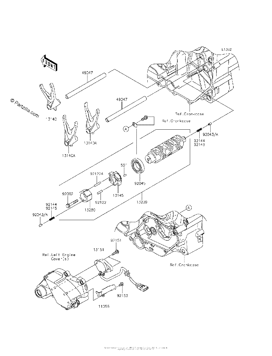 Diagrama de GEAR CHANGE DRUM SHIFT FORK S