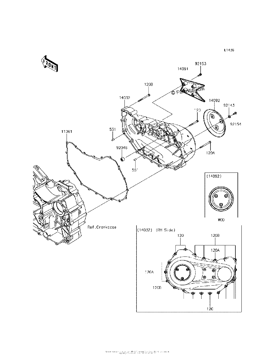 Diagrama de RIGHT ENGINE COVER S