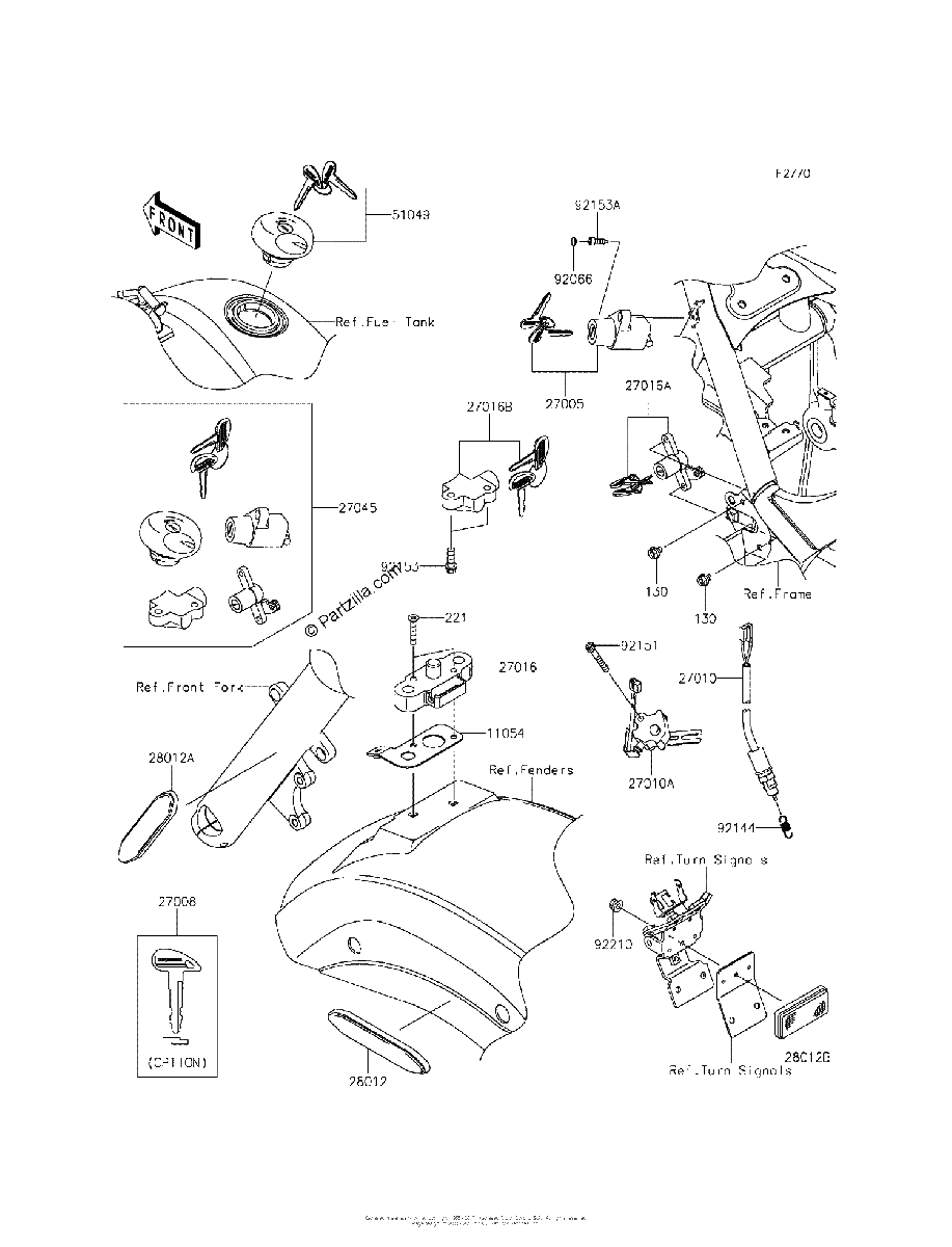 Diagrama de IGNITION SWITCH LOCKS REFLECTORS