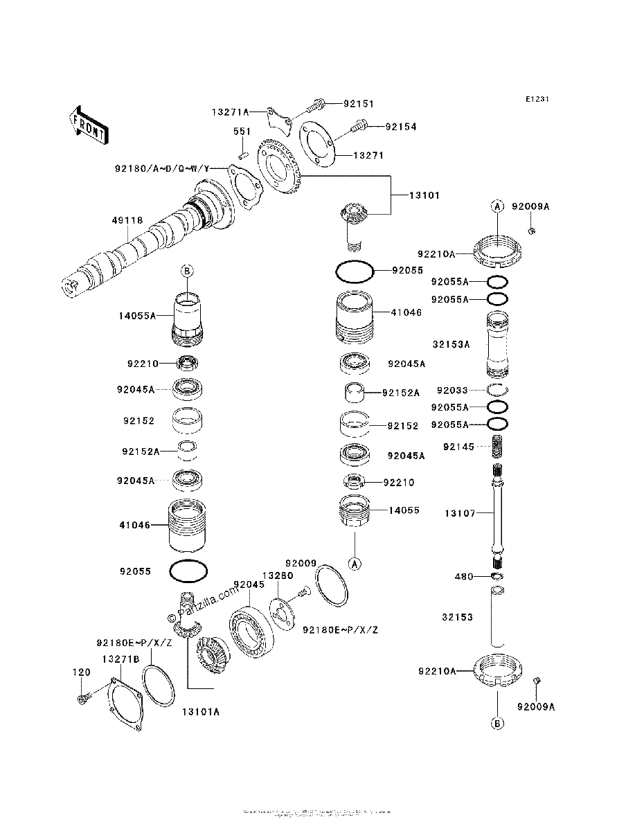 Diagrama de CAMSHAFT S BEVEL GEAR