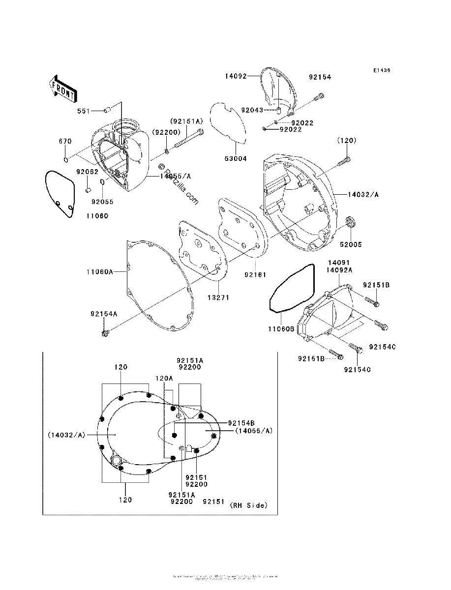 Diagrama de RIGHT ENGINE COVER S