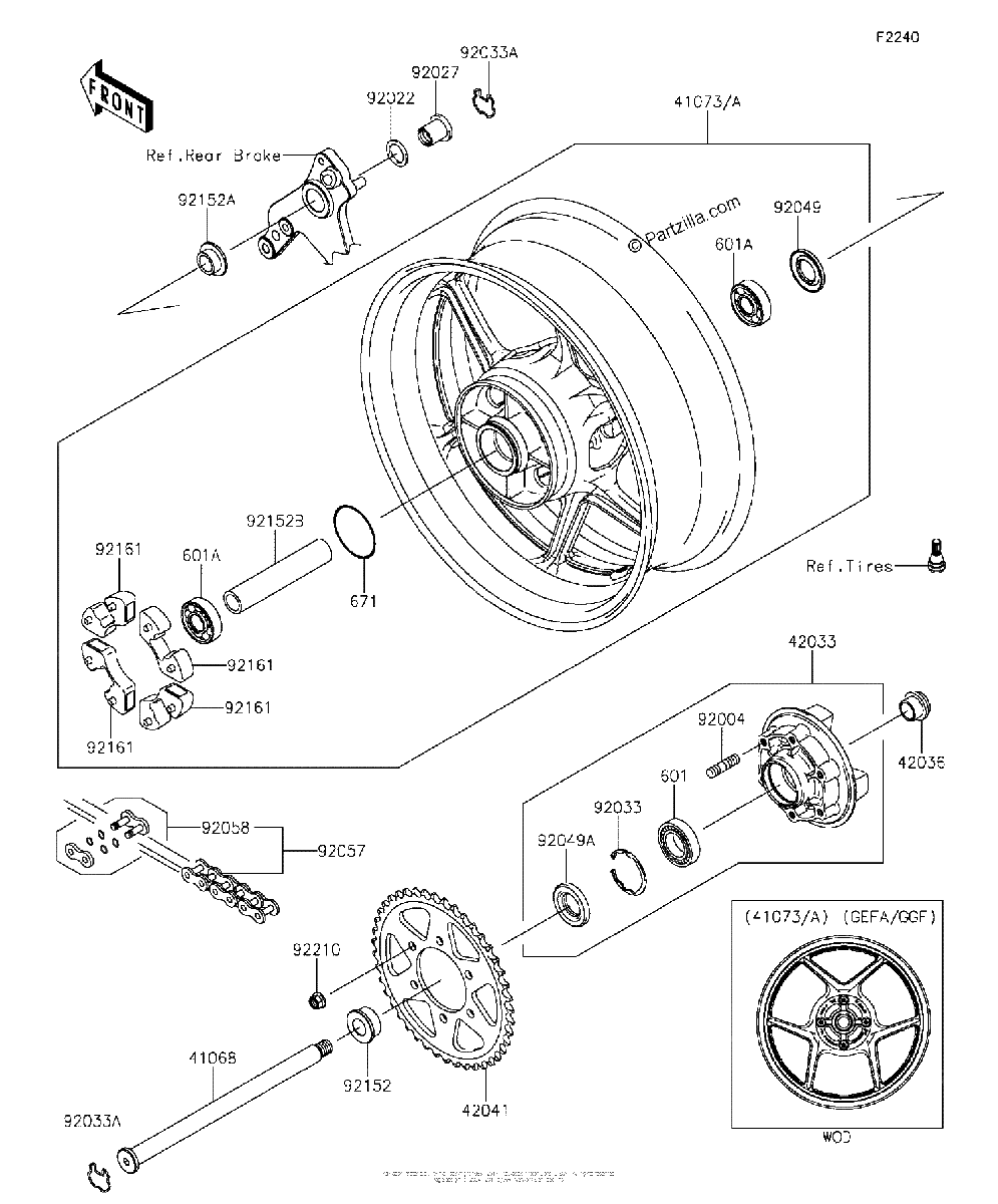 Diagrama de REAR WHEEL CHAIN