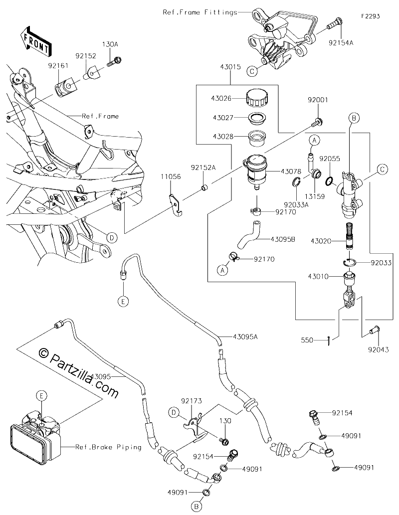 Diagrama de REAR MASTER CYLINDER FEF FFF
