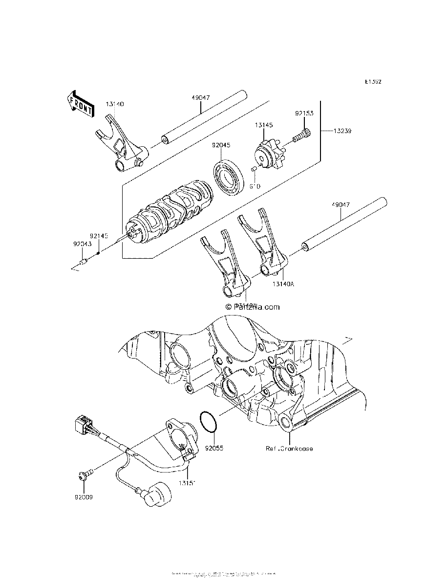 Diagrama de GEAR CHANGE DRUM SHIFT FORK S