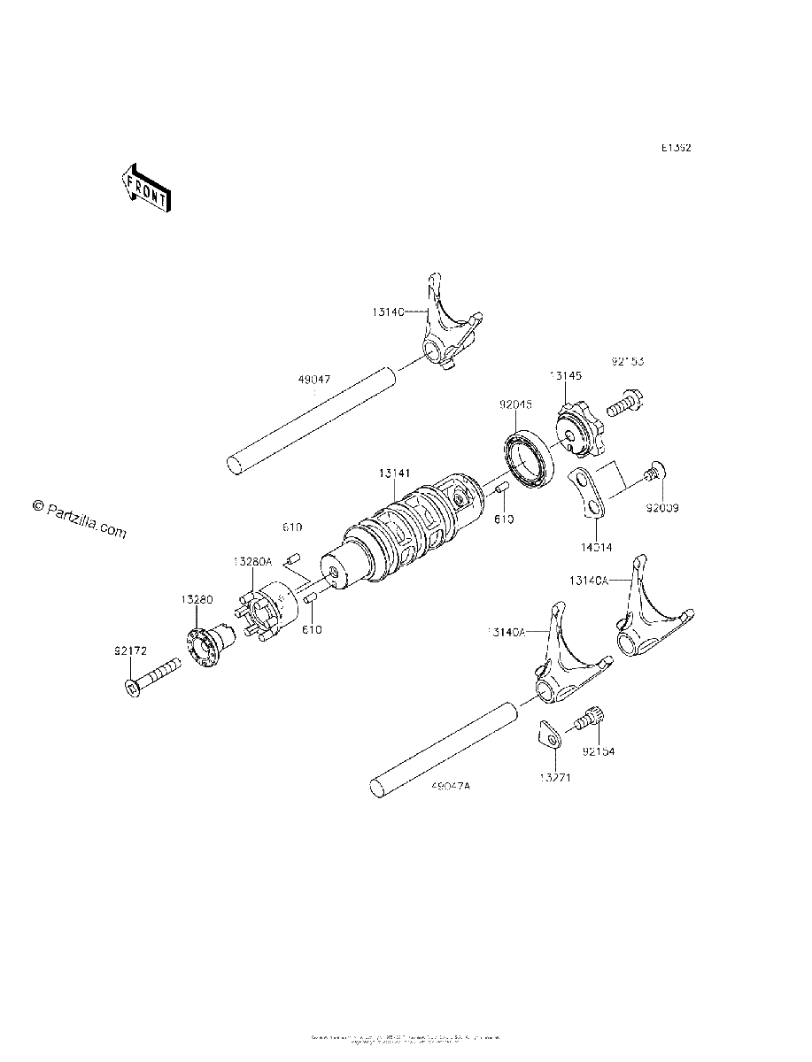 Diagrama de GEAR CHANGE DRUM SHIFT FORK S
