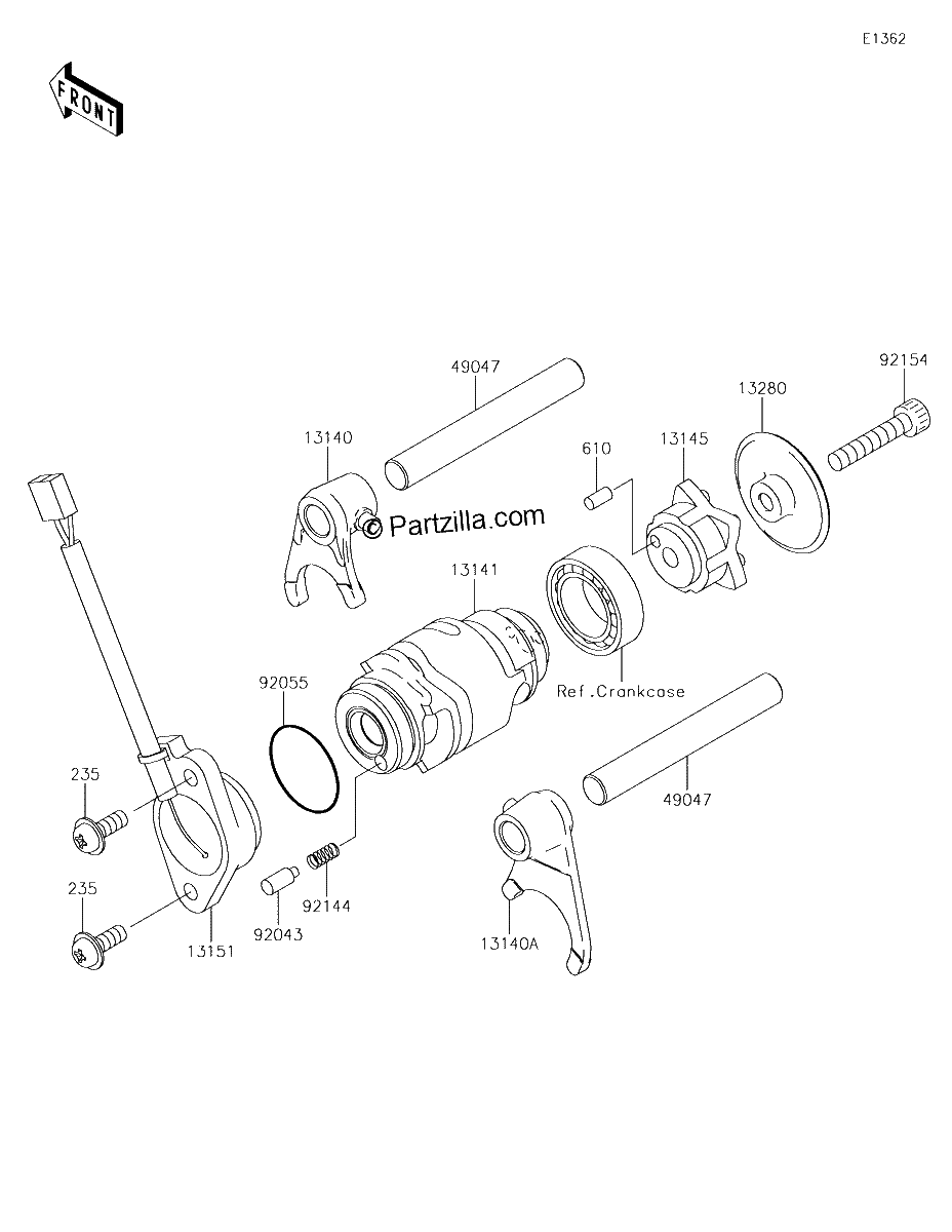 Diagrama de GEAR CHANGE DRUM SHIFT FORK S