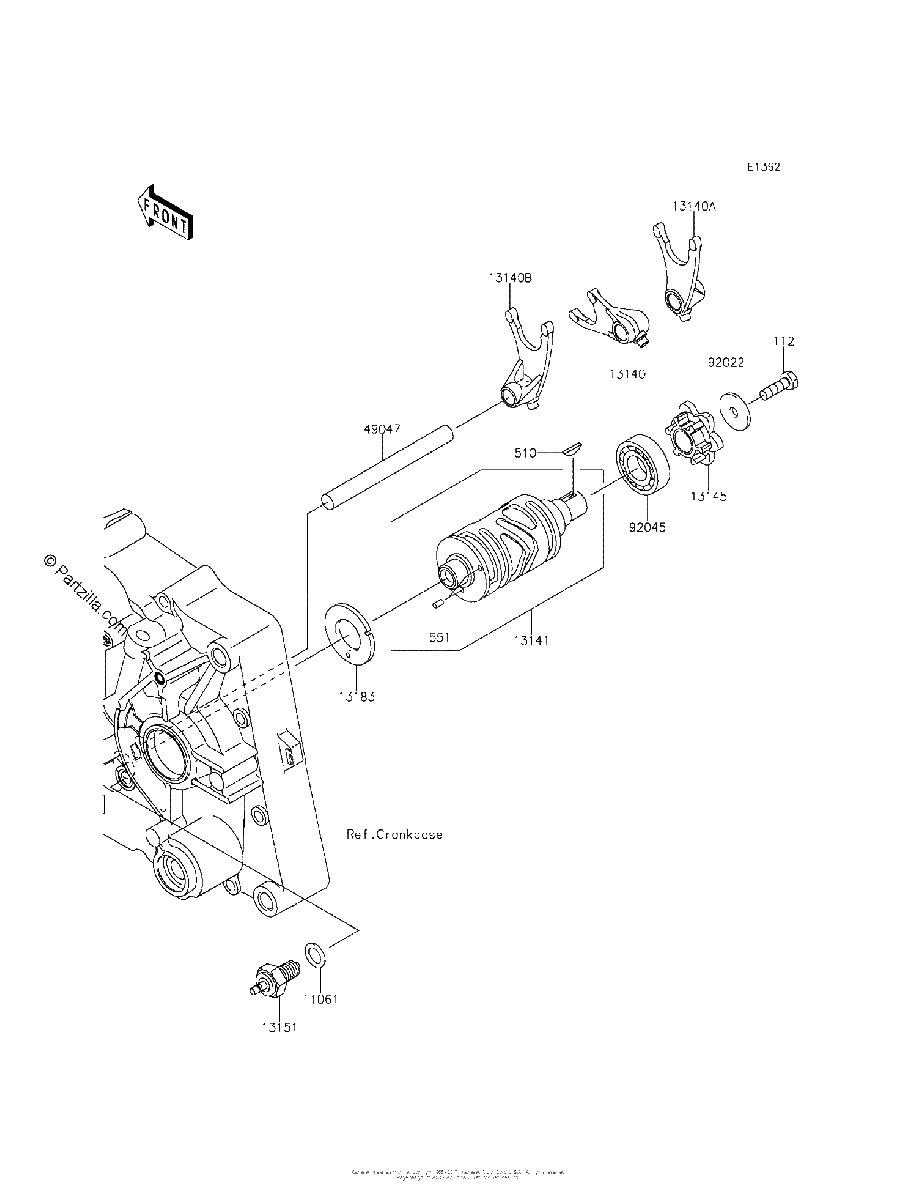 Diagrama de GEAR CHANGE DRUM SHIFT FORK S