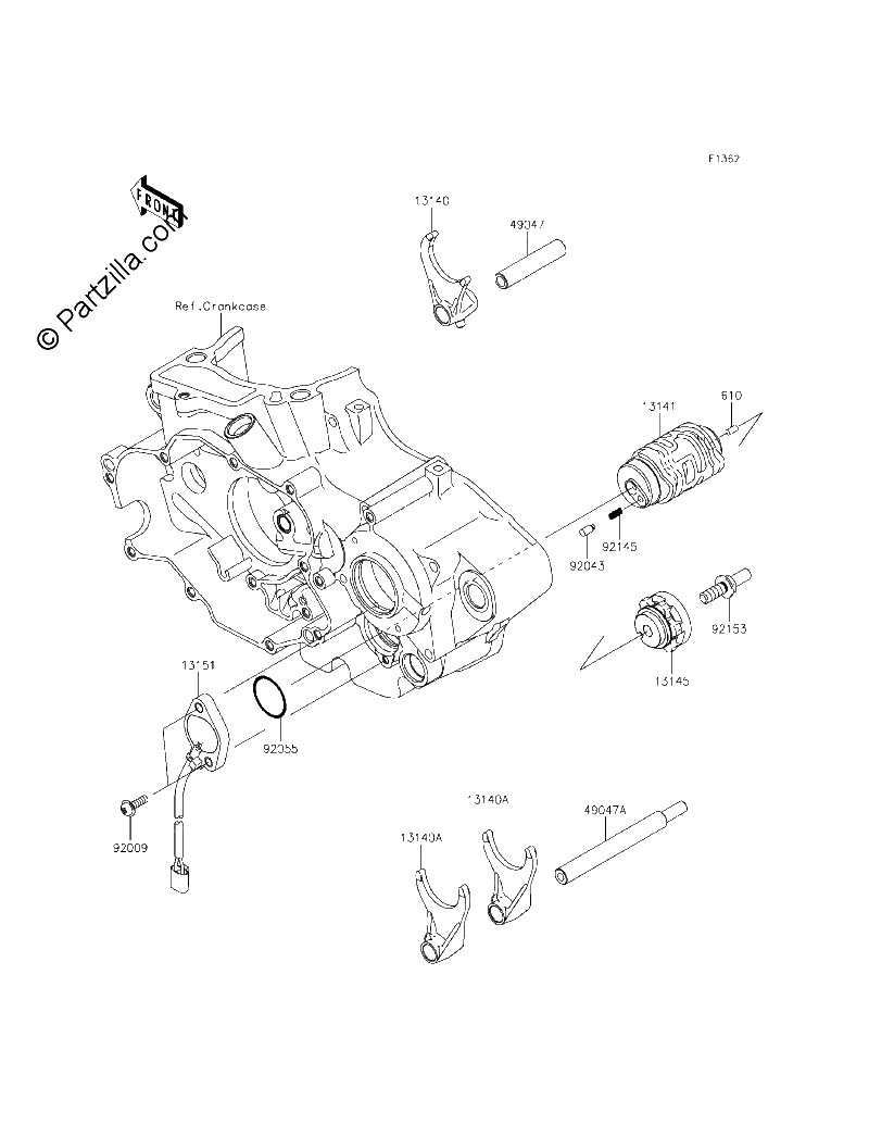Diagrama de GEAR CHANGE DRUM SHIFT FORK S