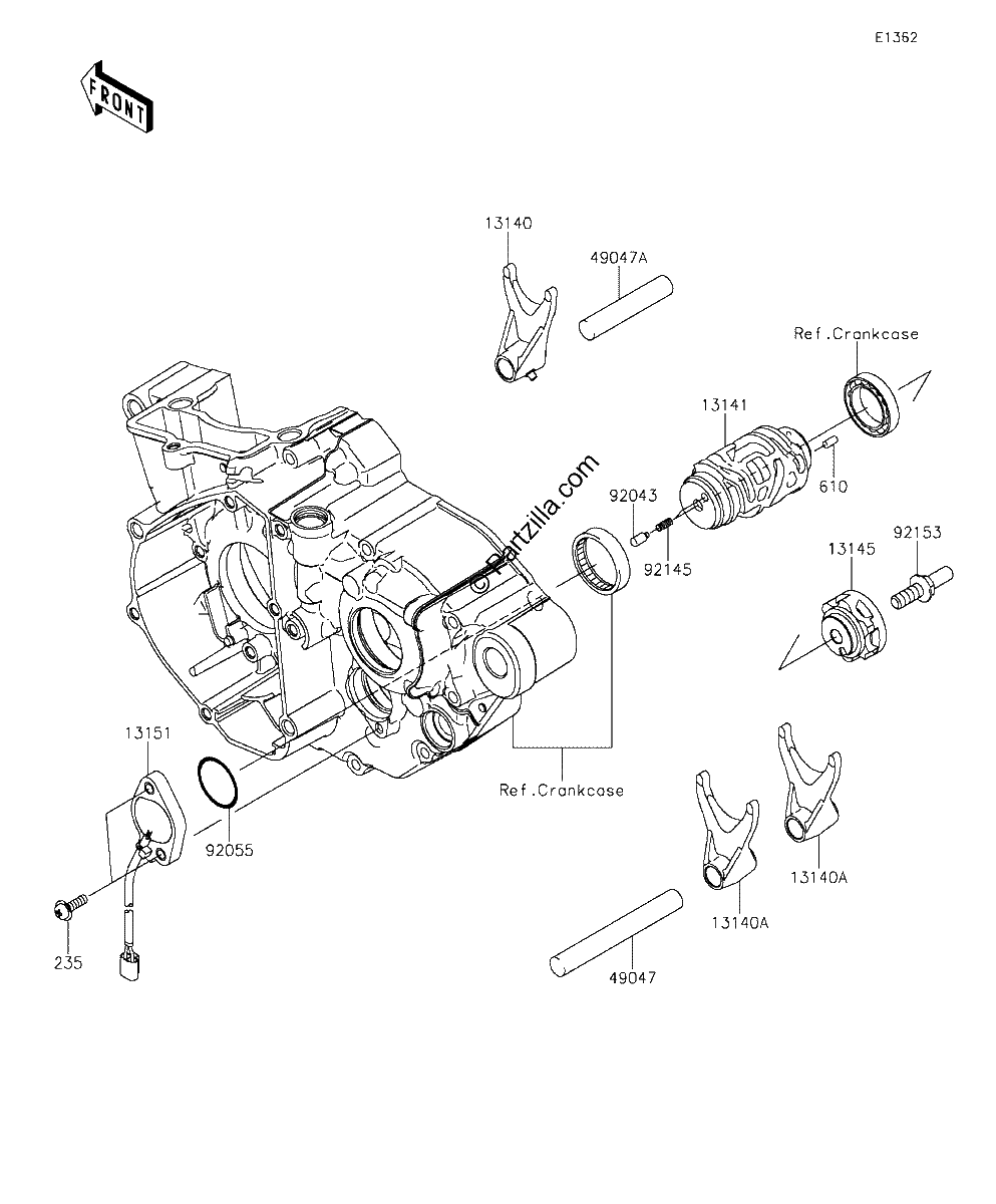 Diagrama de GEAR CHANGE DRUM SHIFT FORK S