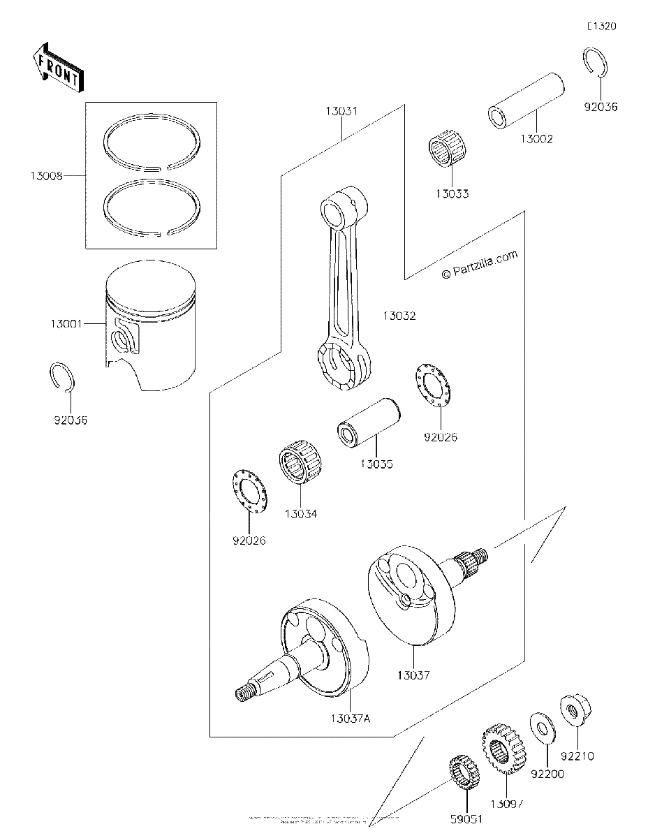 Diagrama de CRANKSHAFT PISTON S