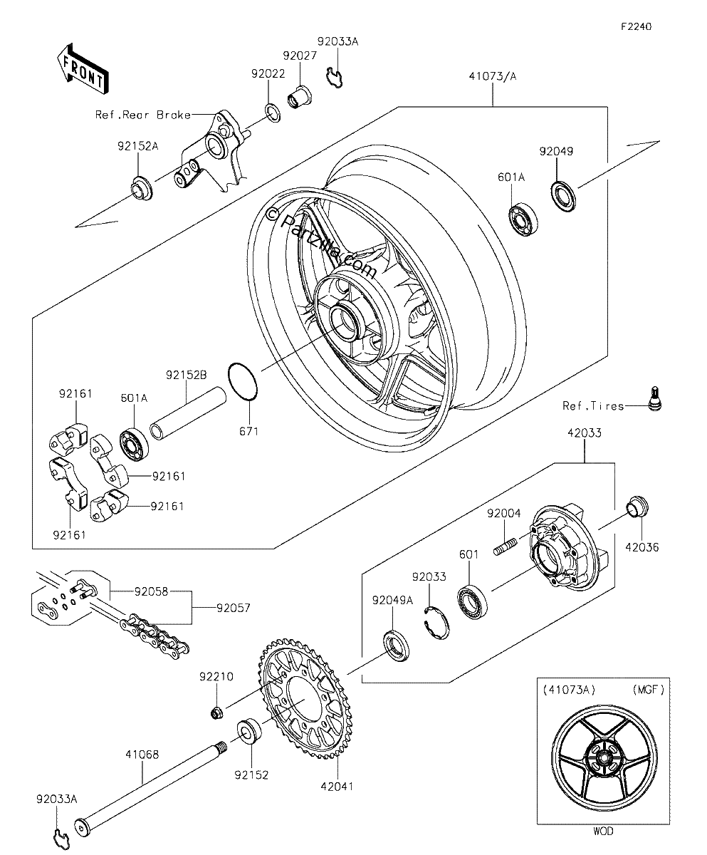 Diagrama de REAR WHEEL CHAIN