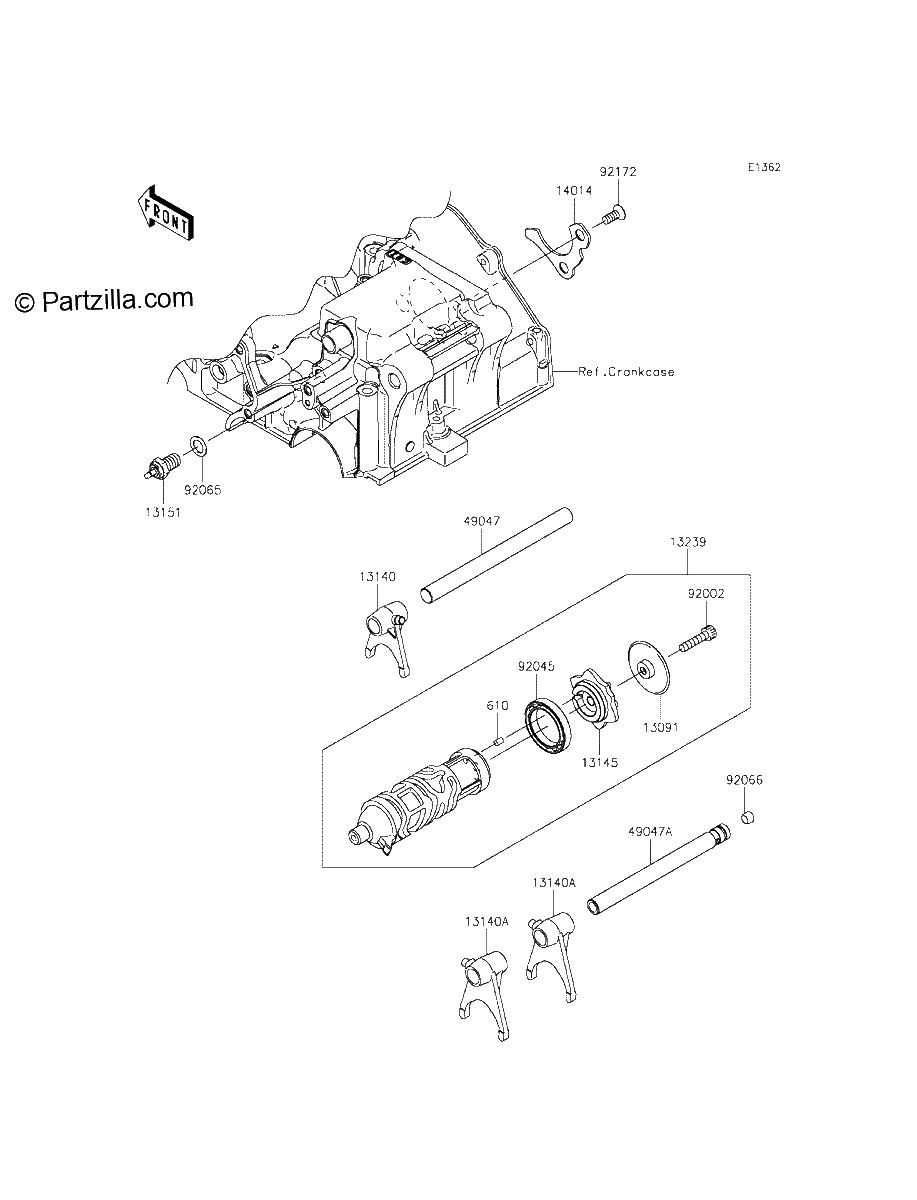 Diagrama de GEAR CHANGE DRUM SHIFT FORK S