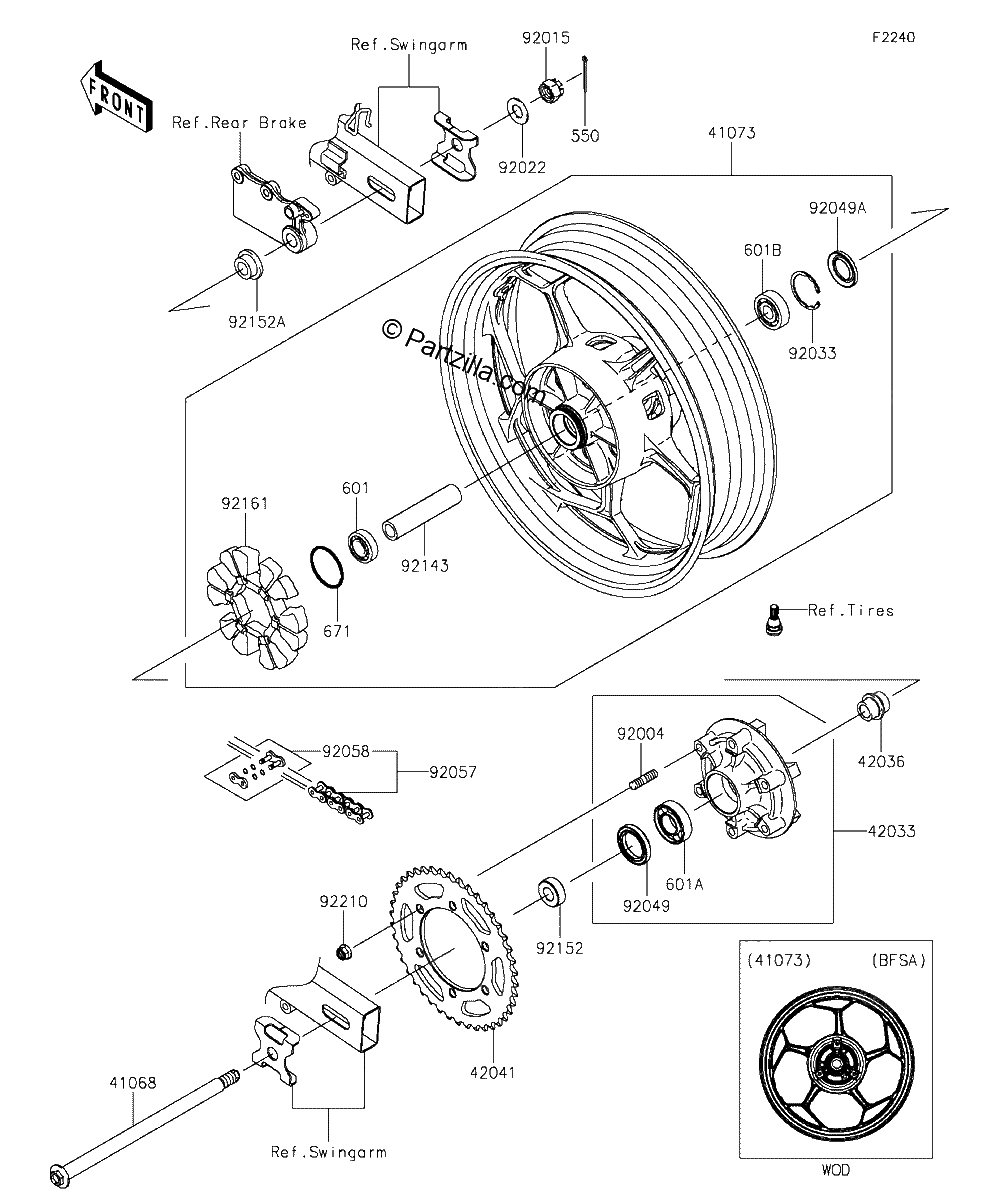Diagrama de REAR WHEEL CHAIN