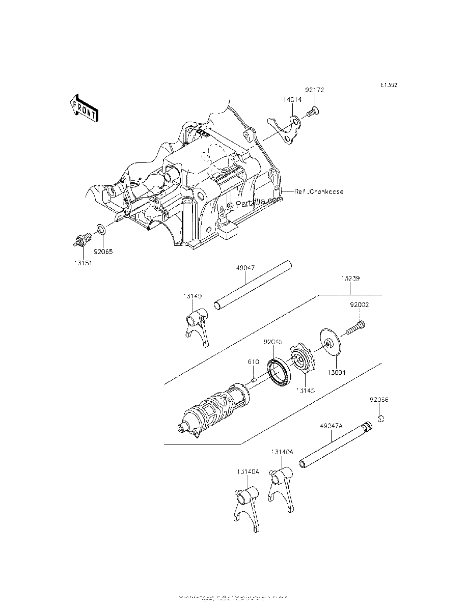 Diagrama de GEAR CHANGE DRUM SHIFT FORK S